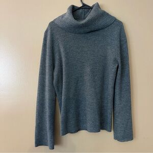 Mercer & Madison Gray Cowl Neck 100% Italian Merino Wool Sweater size Large
